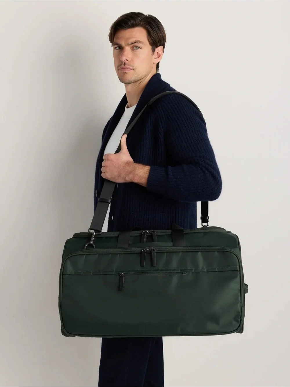Quince Voyage Nylon Garment Duffle Dark Green NWT 2in1 Carry On Travel Bag